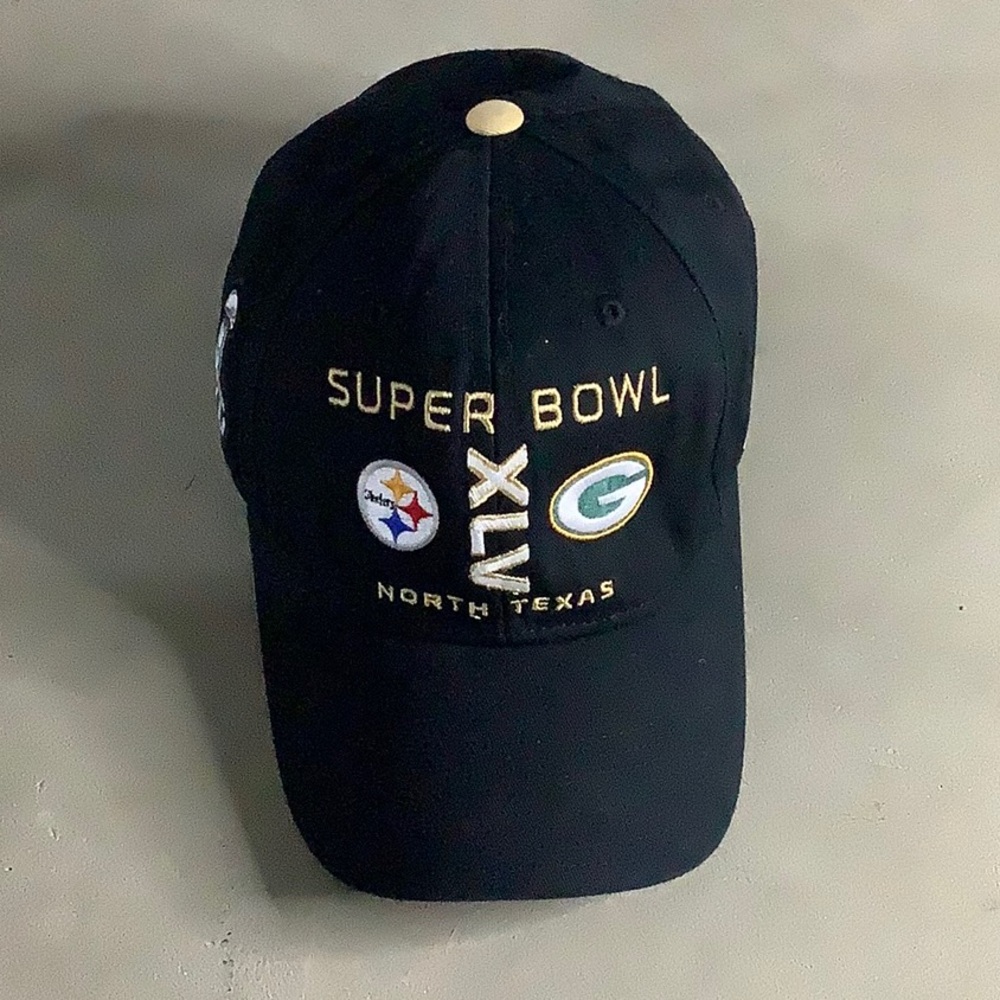 Steelers Green Bay Super Bowl XLV Black Cap